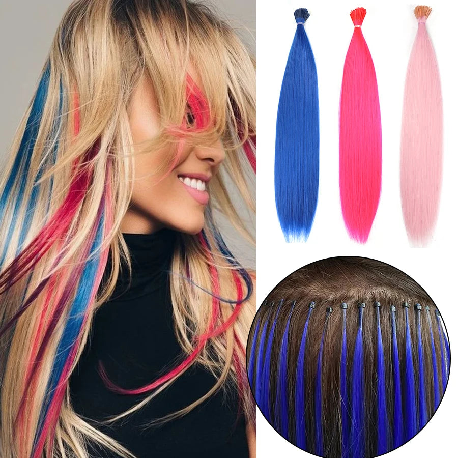 Rainbow Fusion Vibrant Synthetic Hair Extensions