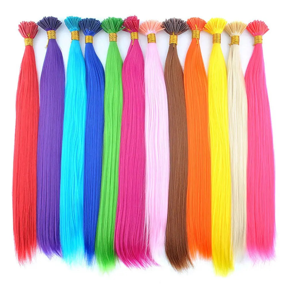 Rainbow Fusion Vibrant Synthetic Hair Extensions