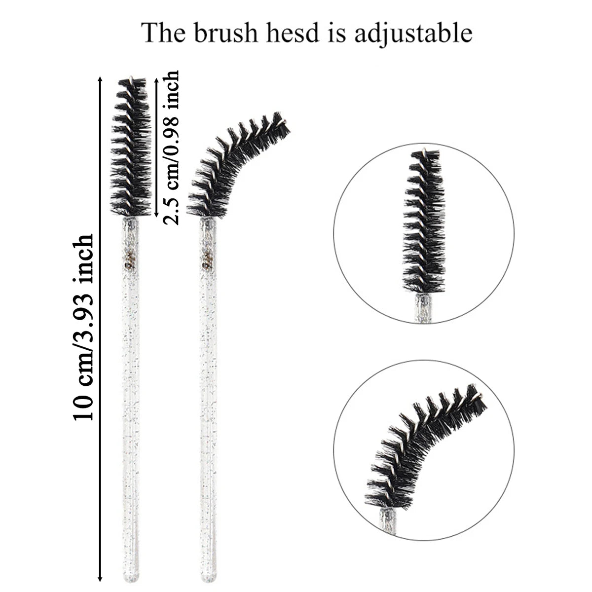 50-Piece Crystal Disposable Mascara Wands