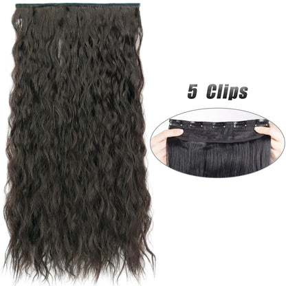 Long Straight Synthetic Clip-In Hair Extensions Natural Look