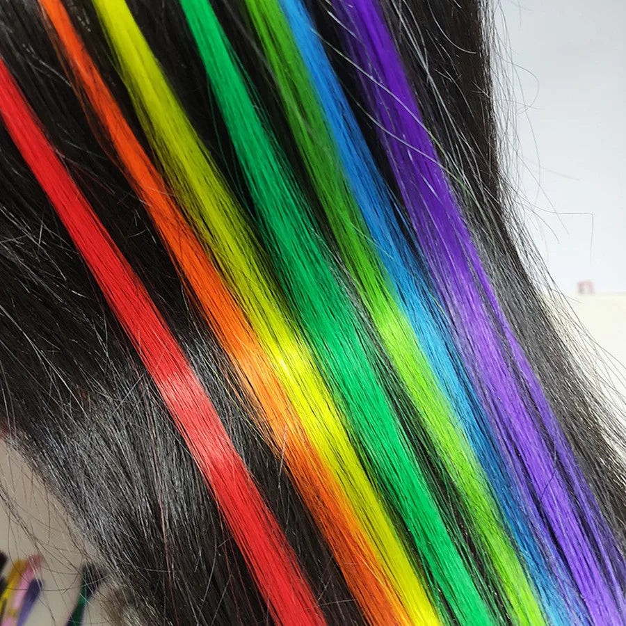 Rainbow Fusion Vibrant Synthetic Hair Extensions