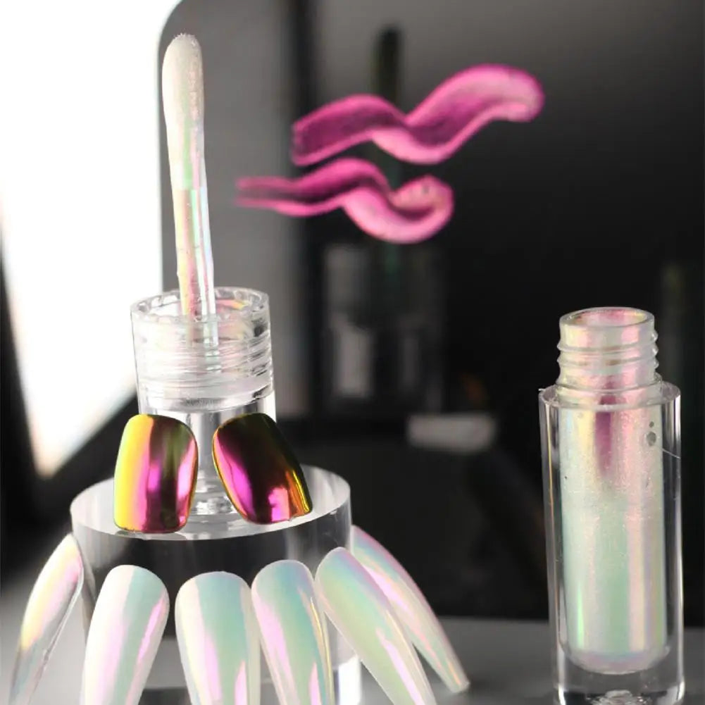 Liquid Chrome Nail Set - Aurora And Chrome Mirror